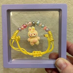 Labubu Little Monster Beaded Adjustable Woven Bracelet - Yellow New